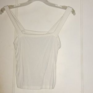 White square neck crop top